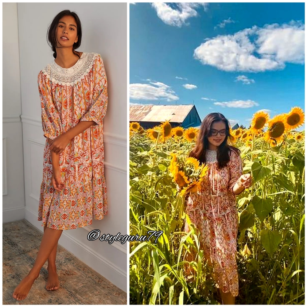 NWT, Anthropologie, Floral Lounge Dress